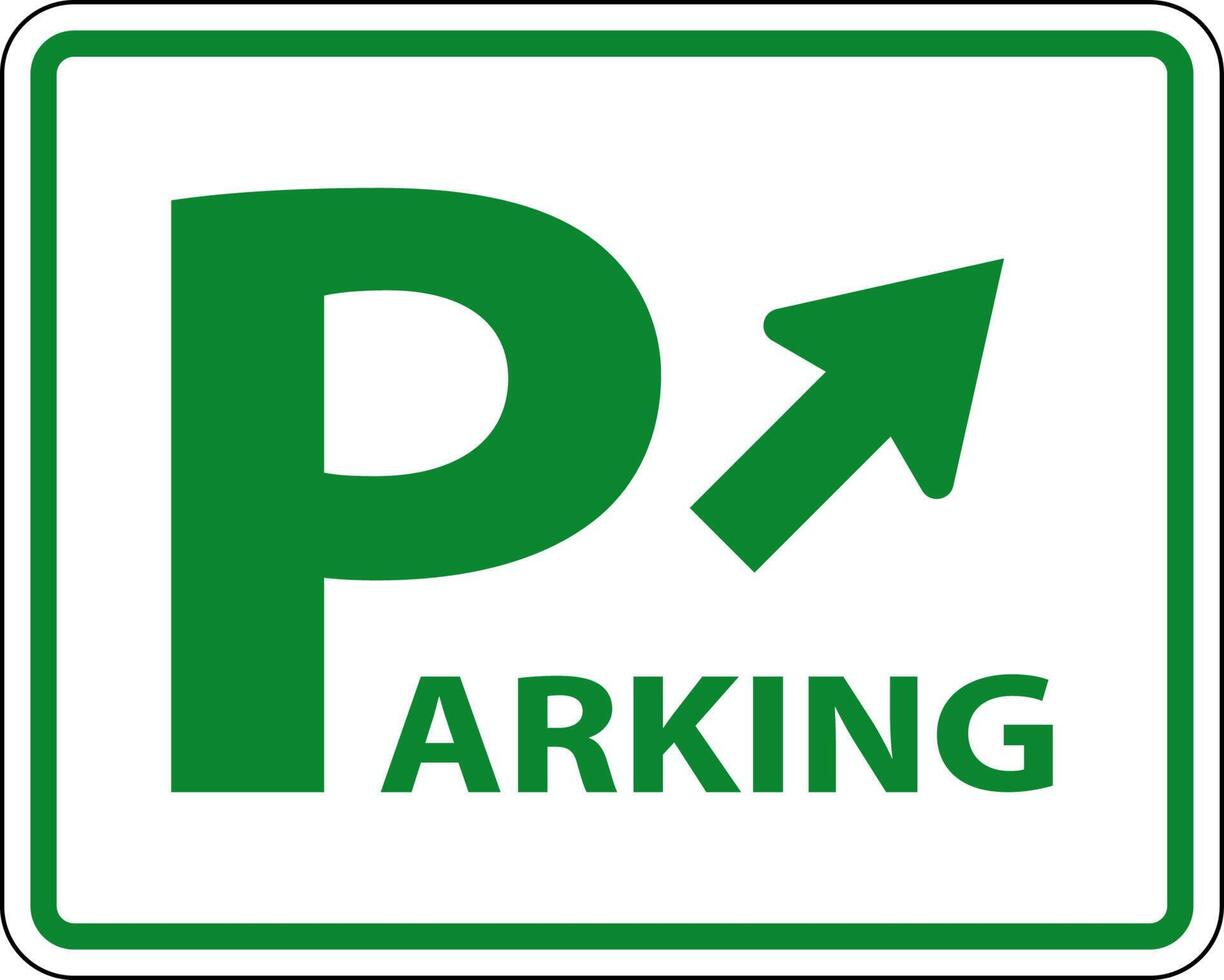 Parking Area Diagonal Arrow Sign On White Background vector