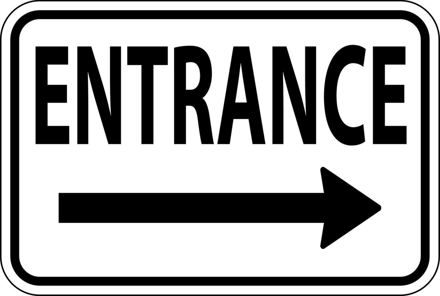 Entrance Right Arrow Sign On White Background vector