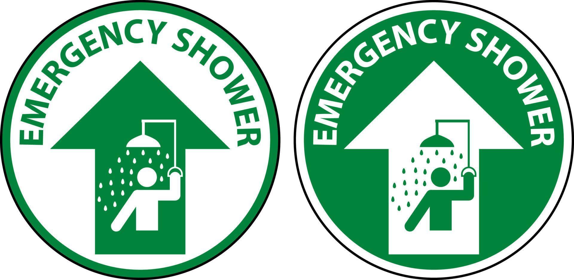 Emergency Shower Floor Sign On White Background vector