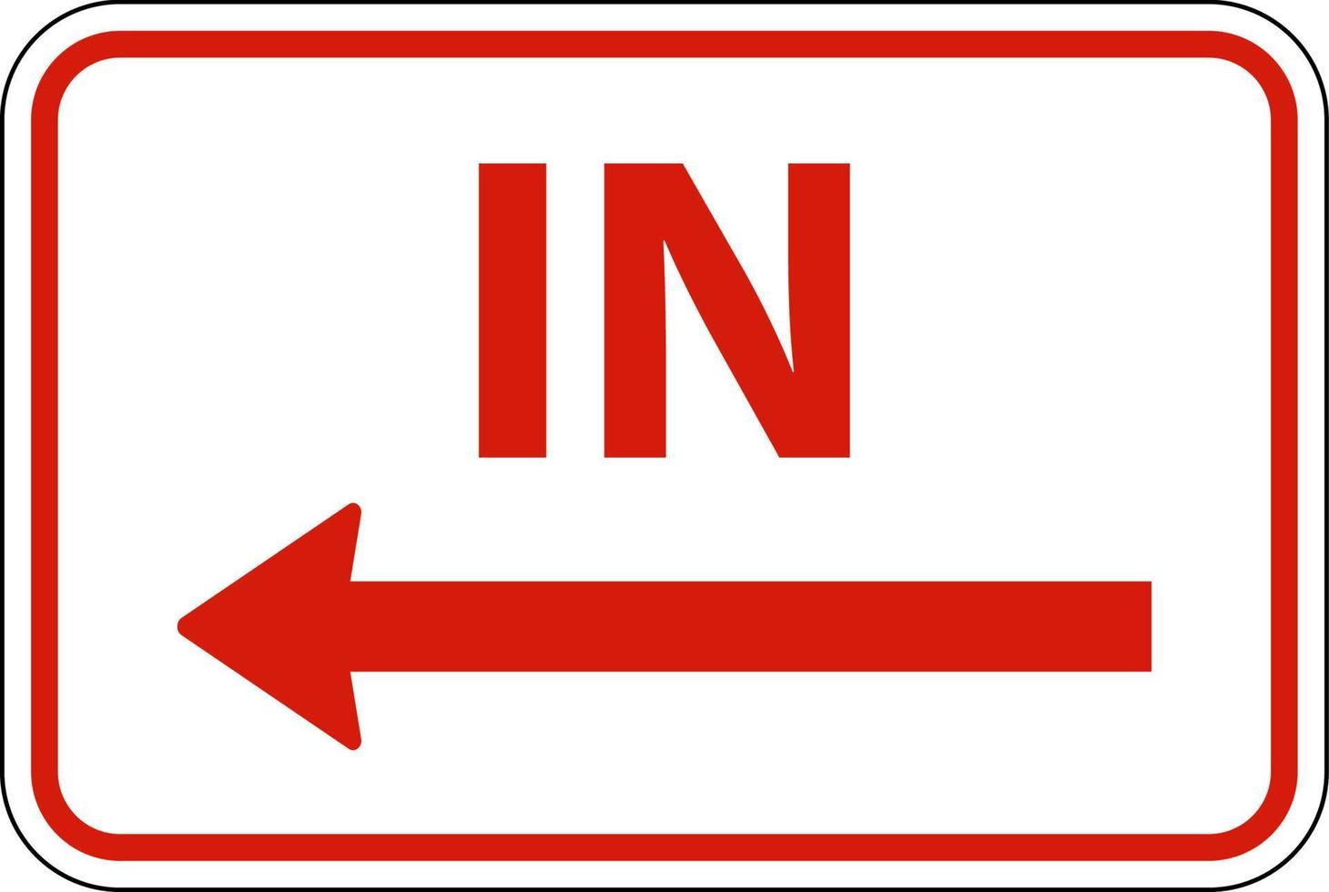 In Left Arrow Sign On White Background vector