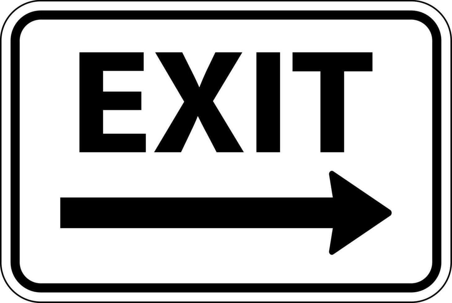 Exit Right Arrow Sign On White Background vector