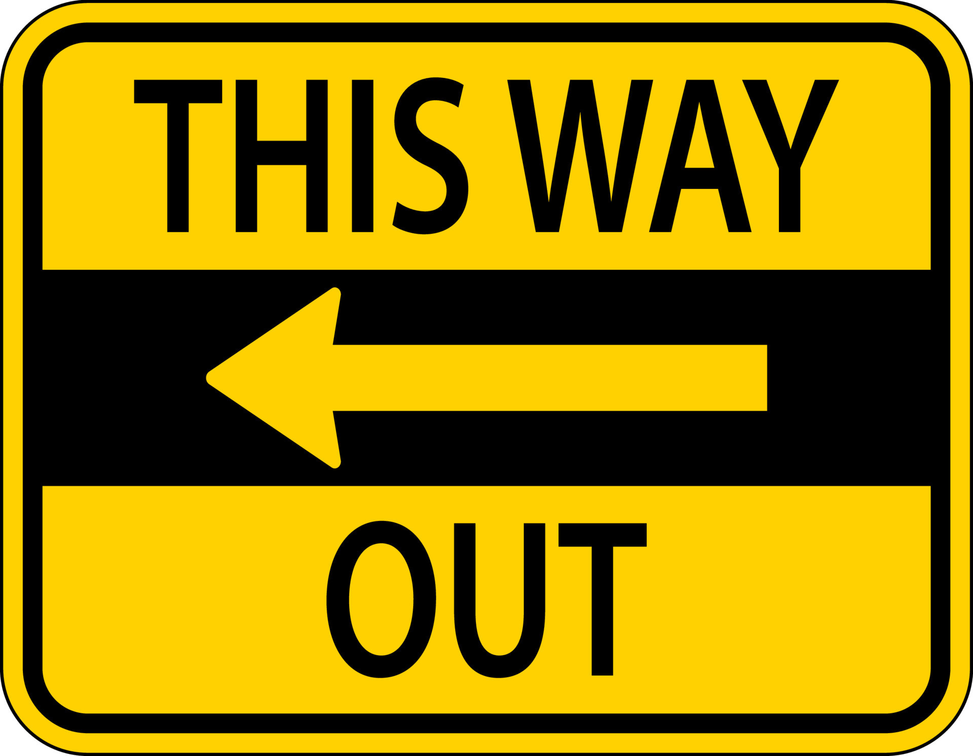 This Way Out Left Arrow Sign On White Background 7798100 Vector Art at