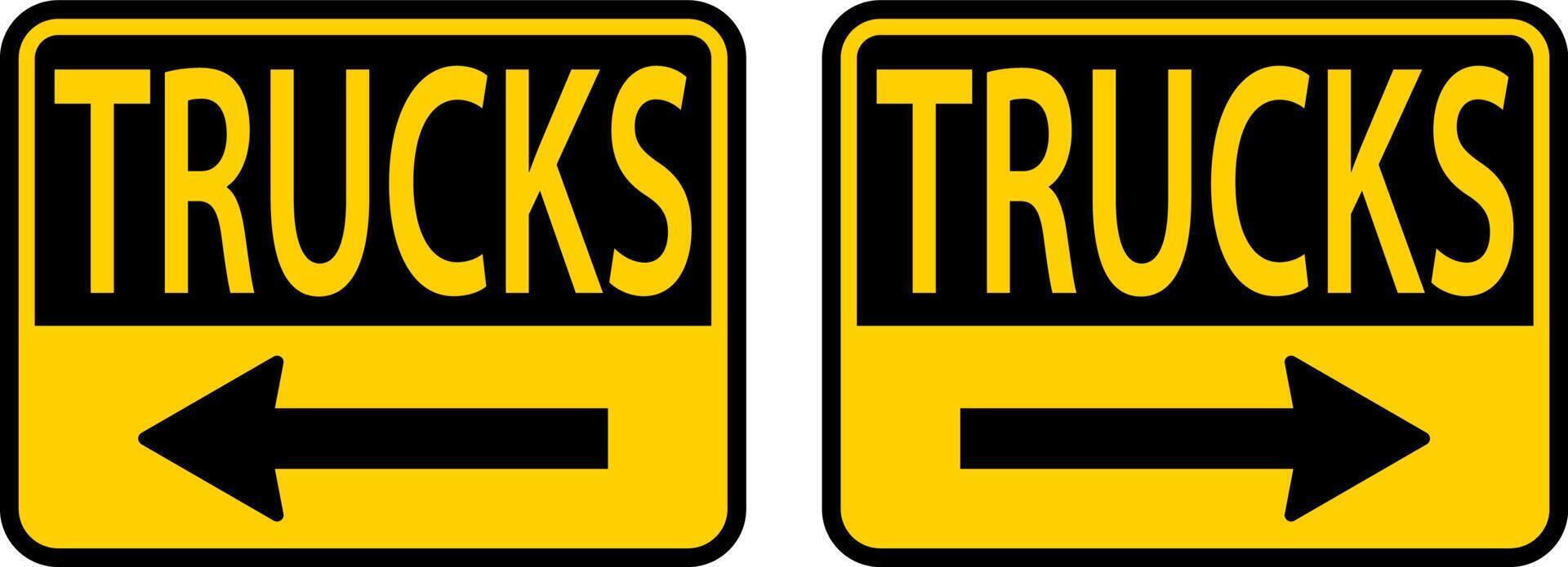 Trucks Left Arrow ,Right Arrow Sign On White Background vector