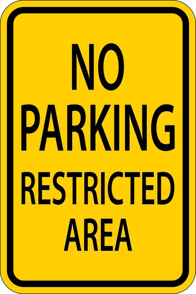 No Parking Restricted Area Sign On White Background vector