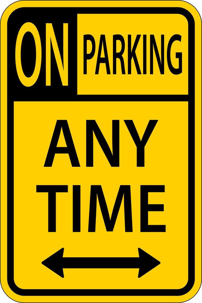 No Parking Any Time Sign On White Background vector