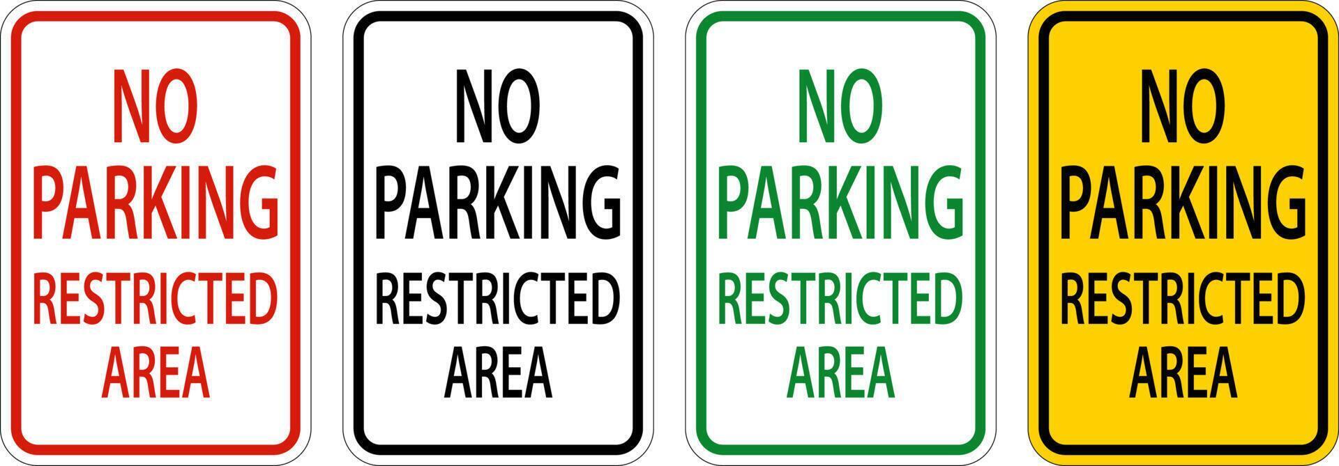No Parking Restricted Area Sign On White Background vector