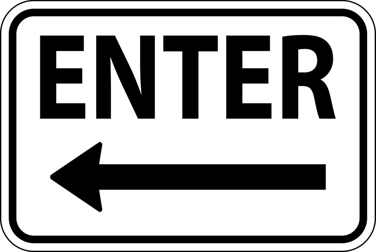 Enter Left Arrow Sign On White Background vector