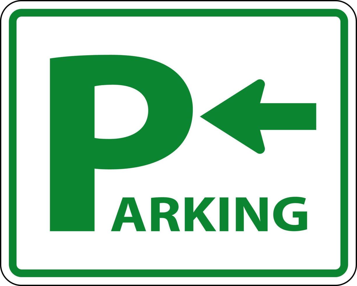 Parking Area Right Arrow Sign On White Background vector