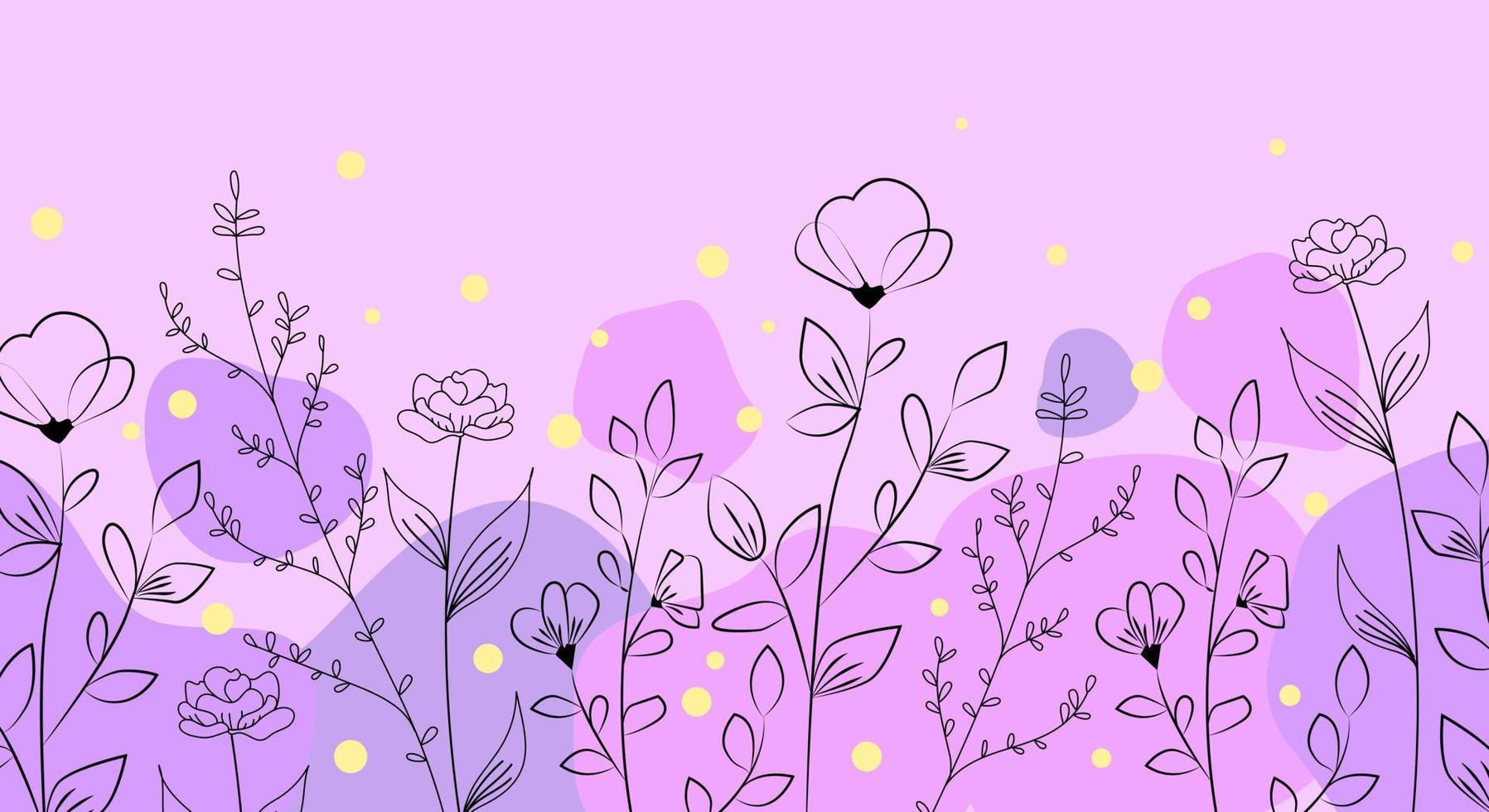 Banner witn delicate line art flowers 7798308 Vector Art at Vecteezy