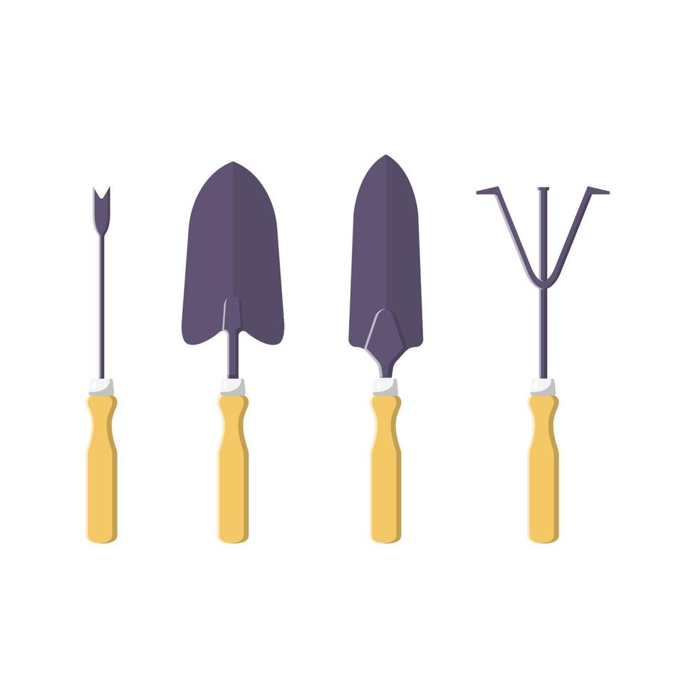 Gardening Tools Flat Illustration. Clean Icon Design Element on Isolated White Background vector