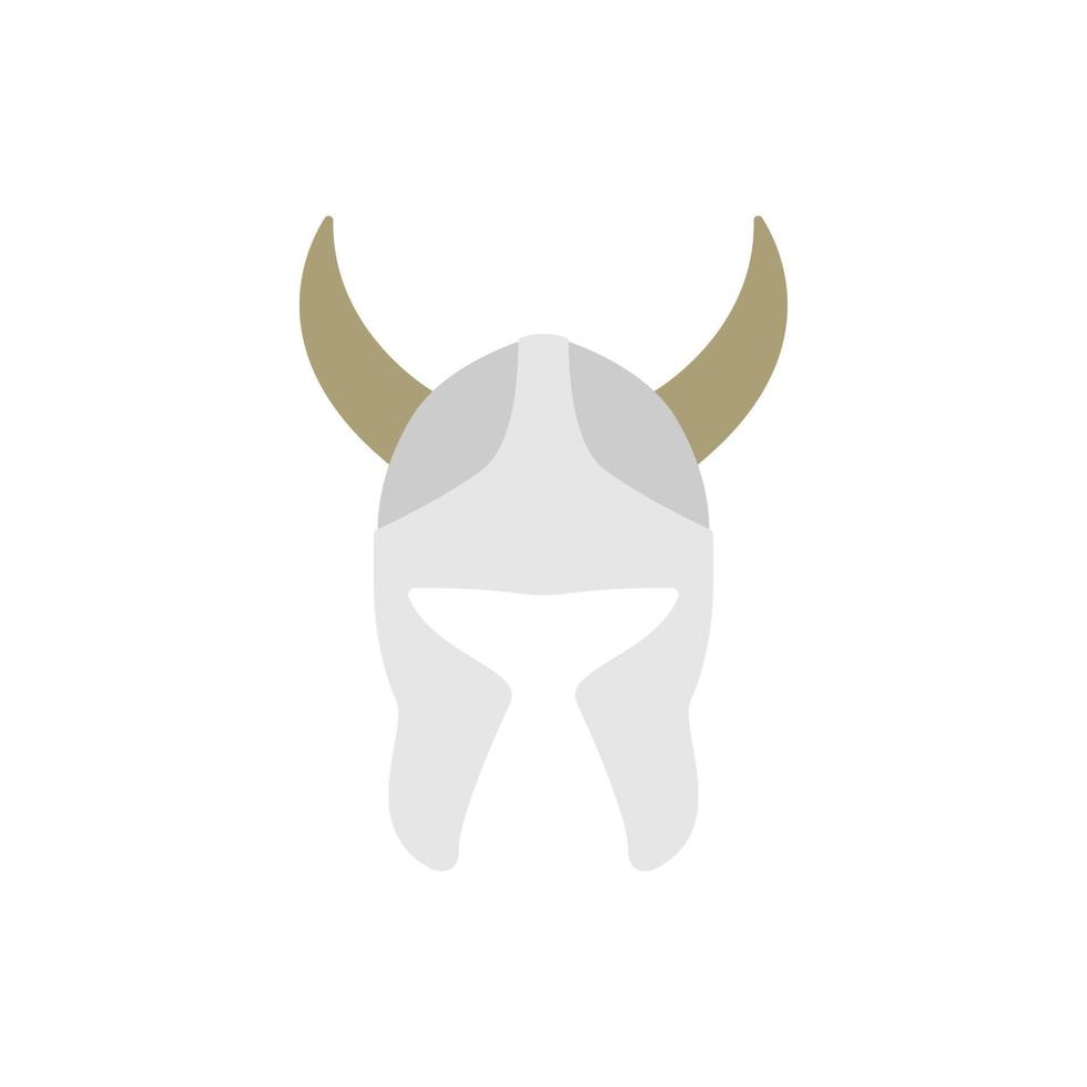 ilustración plana de casco vikingo. elemento de diseño de icono limpio sobre fondo blanco aislado vector