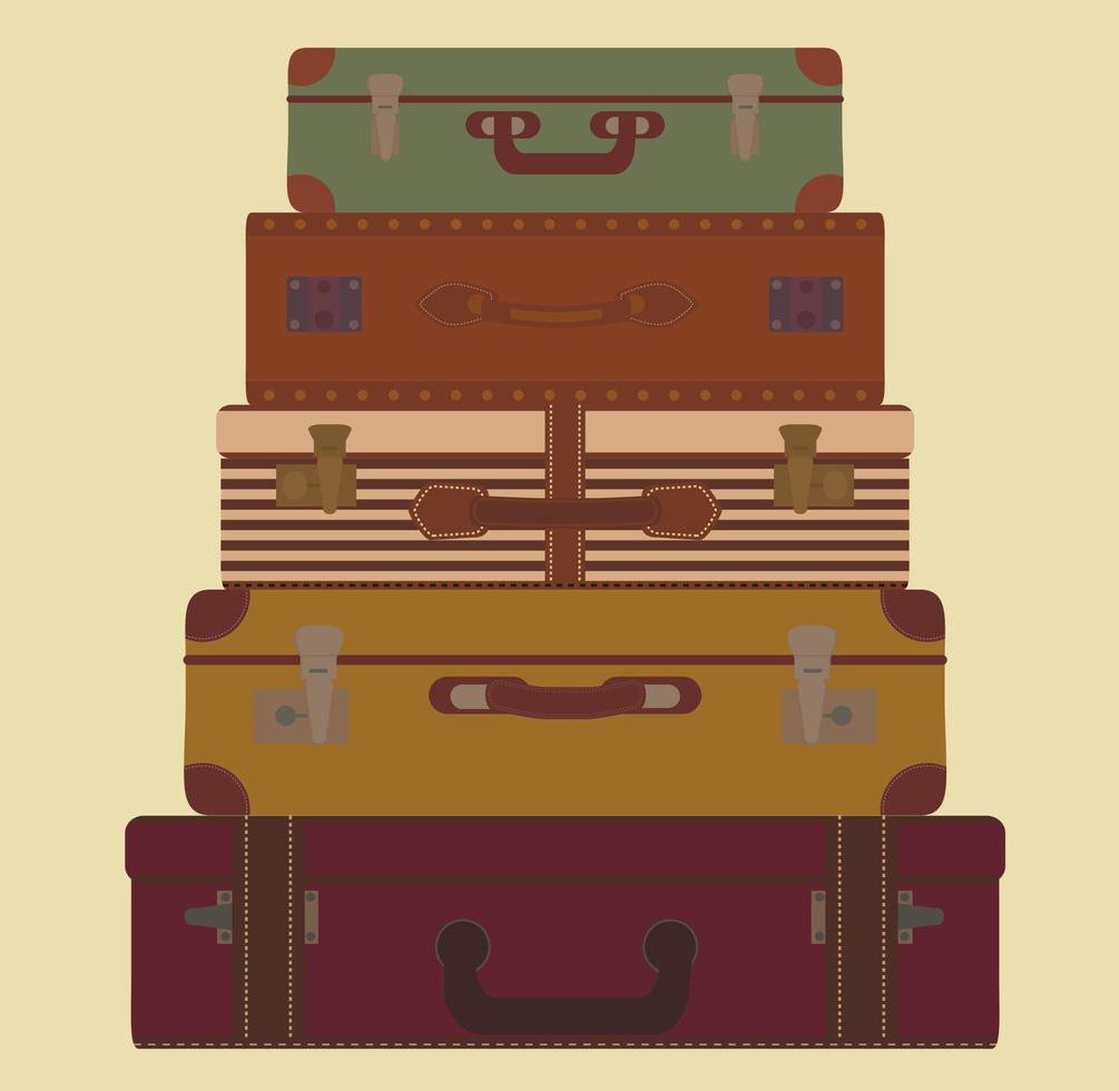 The card with suitcases vector