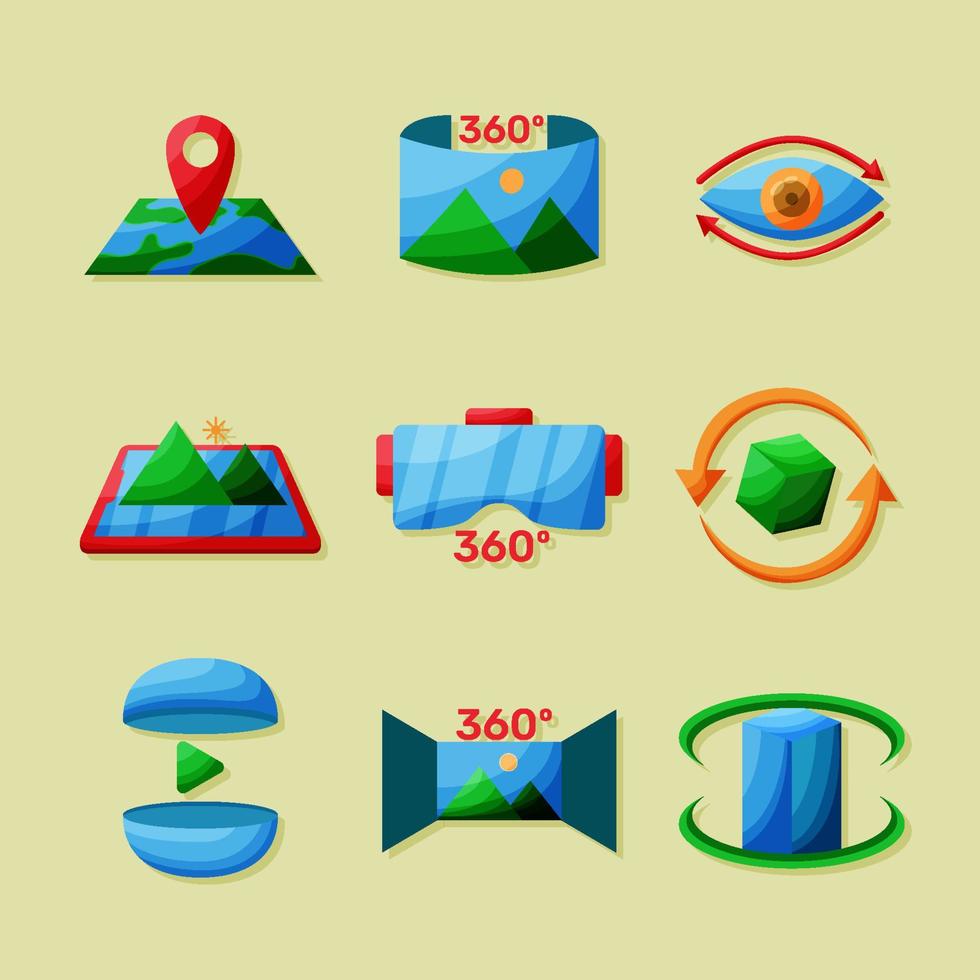 Set of Virtual Tour Icon vector