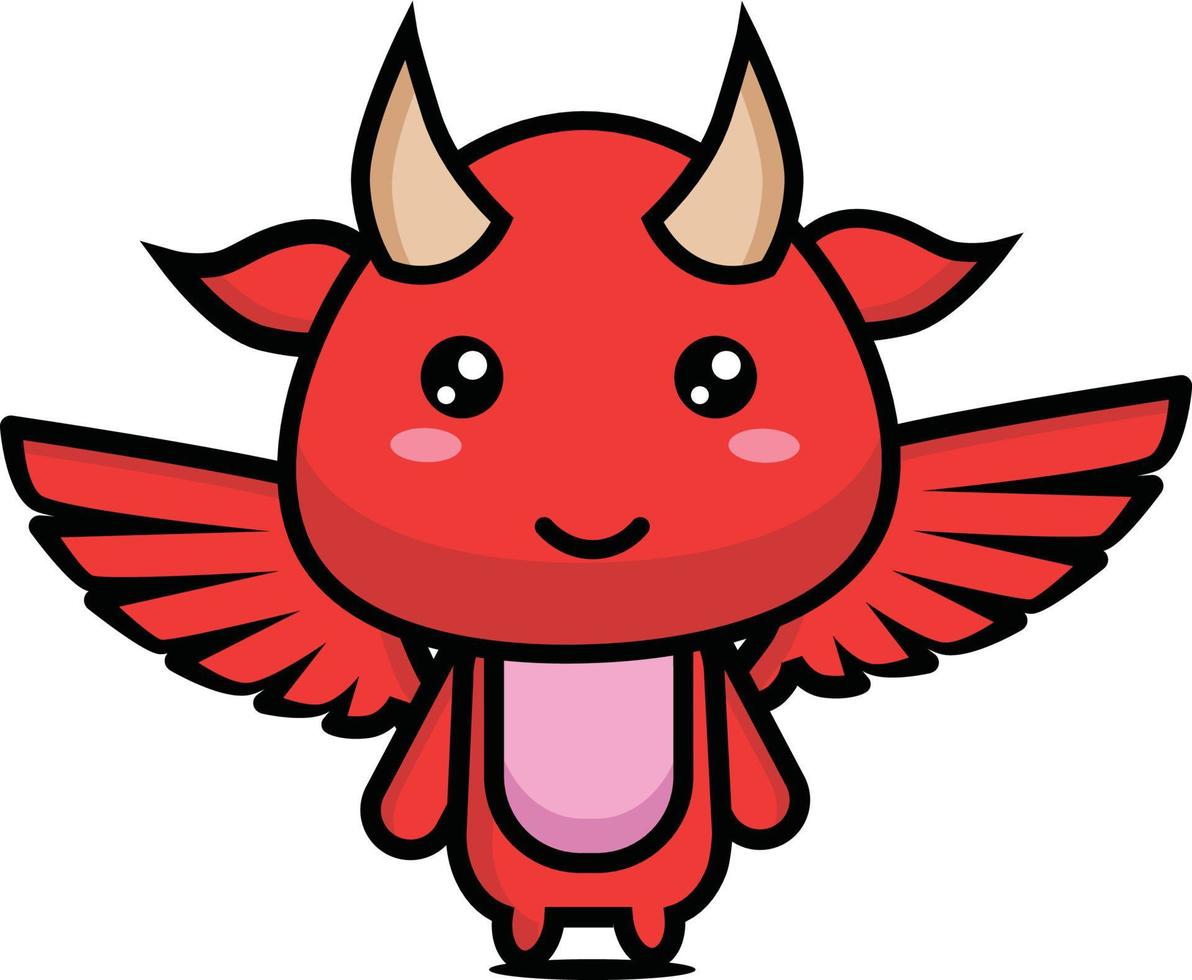 very cute red devil vector
