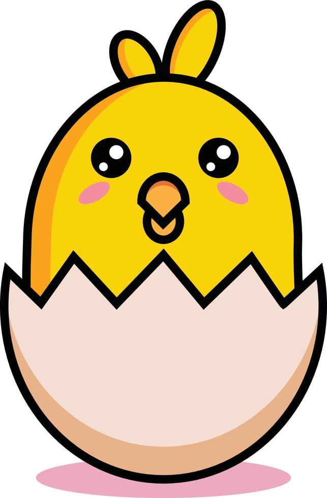 very cute hatching chicks vector