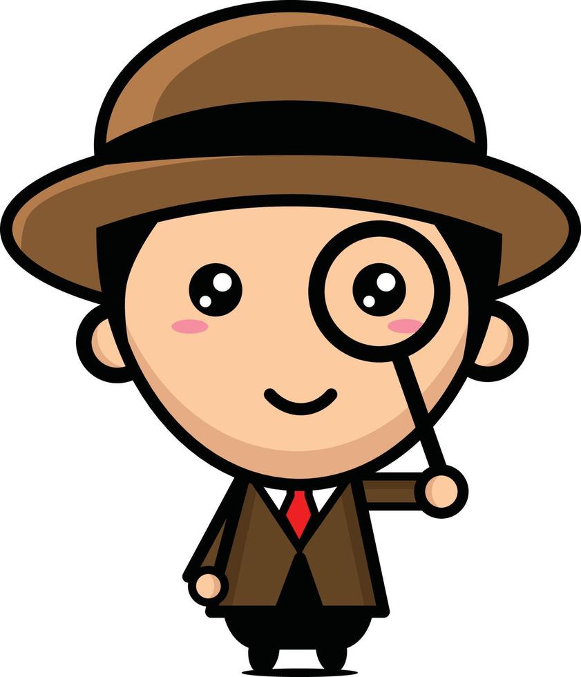 cute male detective vector