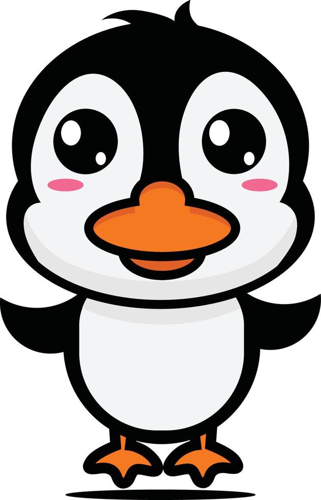 very cute penguin cartoon vector