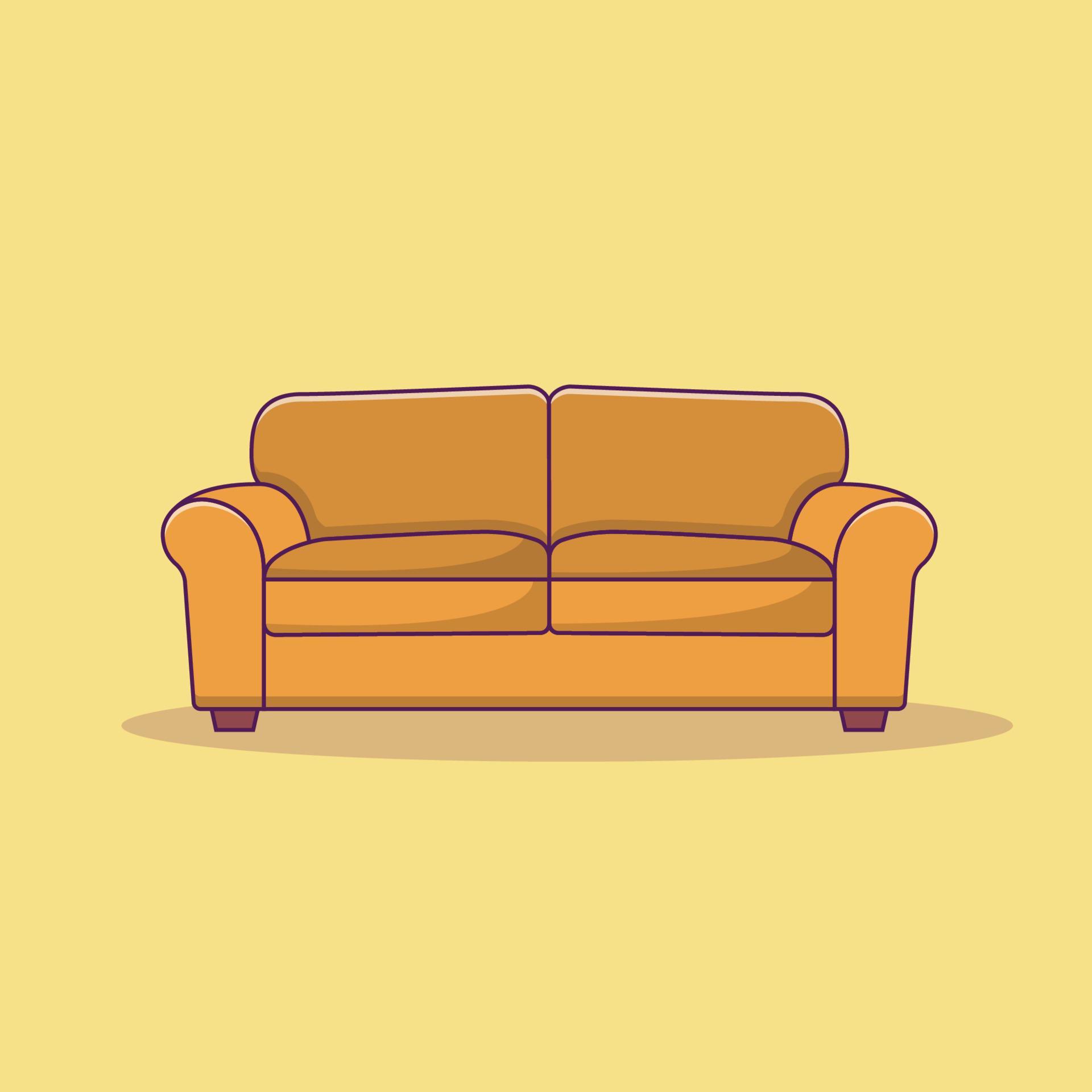 Sofa Vector Icon Illustration. Interior Vector. Flat Cartoon Style