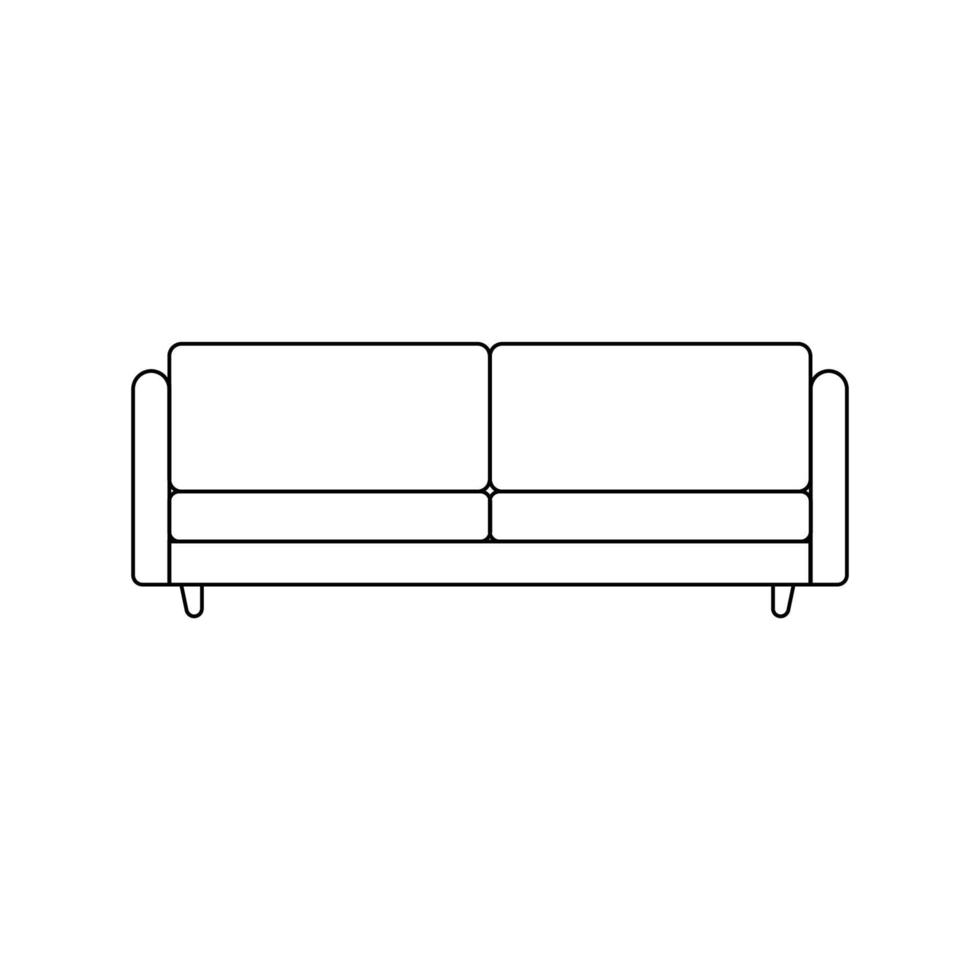 Sofa Outline Icon Illustration on Isolated White Background vector