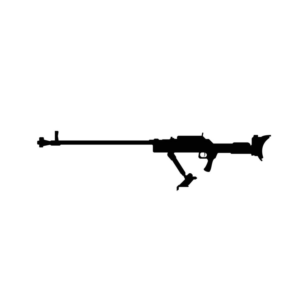 Anti Tank Rifle Silhouette. Black and White Icon Design Element on Isolated White Background vector