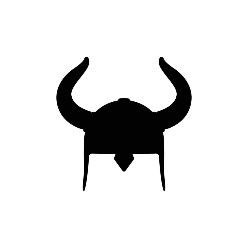 silueta de casco vikingo. elemento de diseño de icono en blanco y negro sobre fondo blanco aislado vector