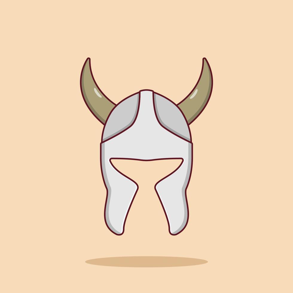 Viking Helmet Vector Icon Illustration. Medieval Vector. Flat Cartoon Style Suitable for Web Landing Page, Banner, Flyer, Sticker, Wallpaper, Background