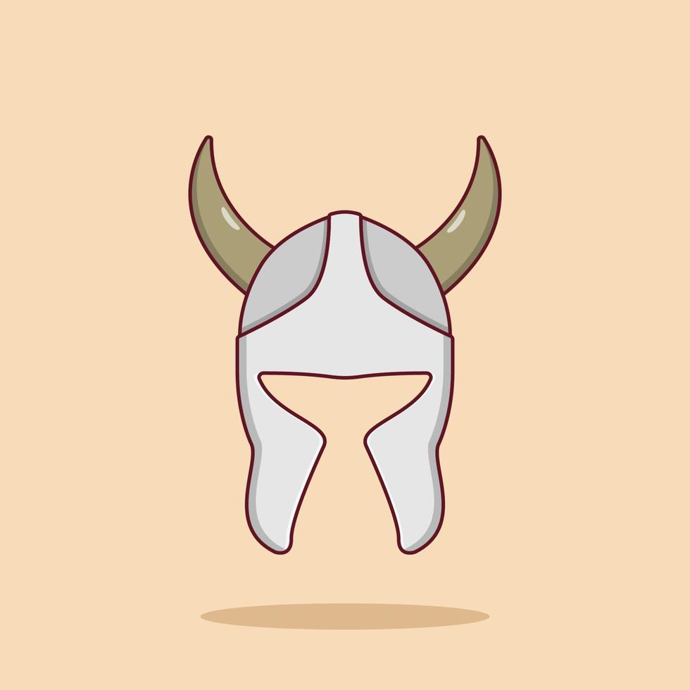 Ilustración de icono de vector de casco vikingo. vectores medievales. estilo de caricatura plano adecuado para la página de inicio web, pancarta, volante, pegatina, papel tapiz, fondo