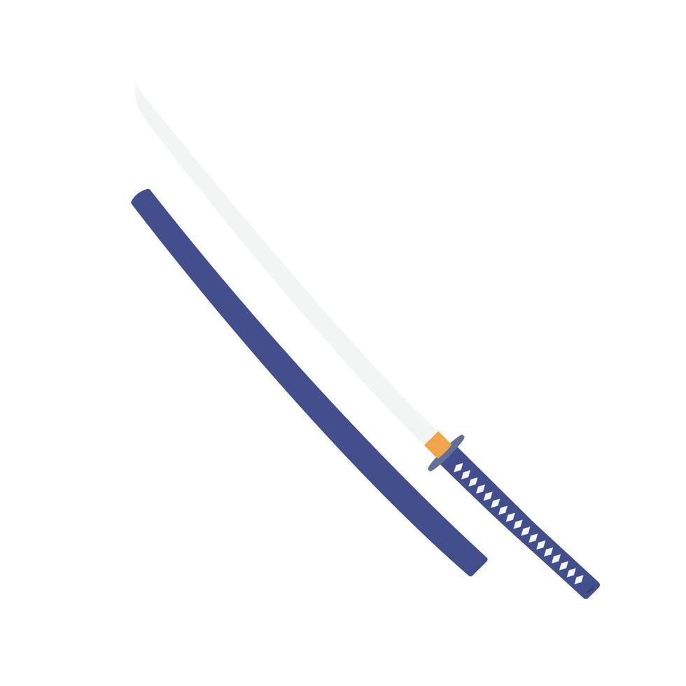 ilustración plana katana. elemento de diseño de icono limpio sobre fondo blanco aislado vector