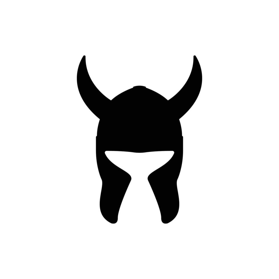 Viking Helmet Silhouette. Black and White Icon Design Element on Isolated White Background vector
