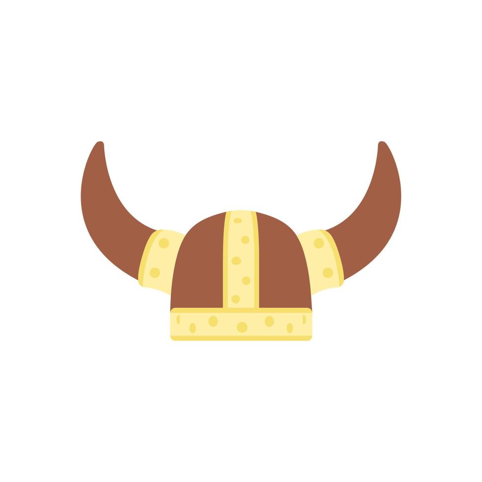 Viking Helmet Flat Illustration. Clean Icon Design Element on Isolated White Background vector