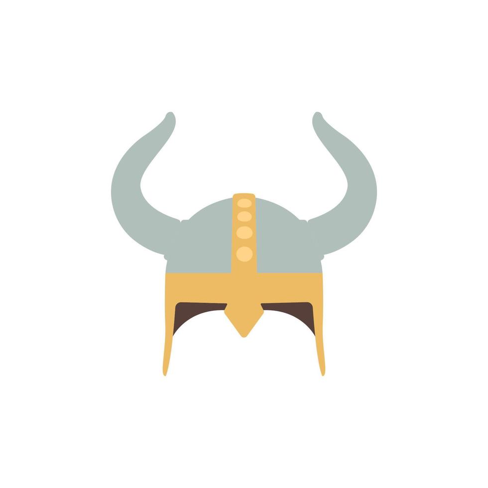 Viking Helmet Flat Illustration. Clean Icon Design Element on Isolated White Background vector