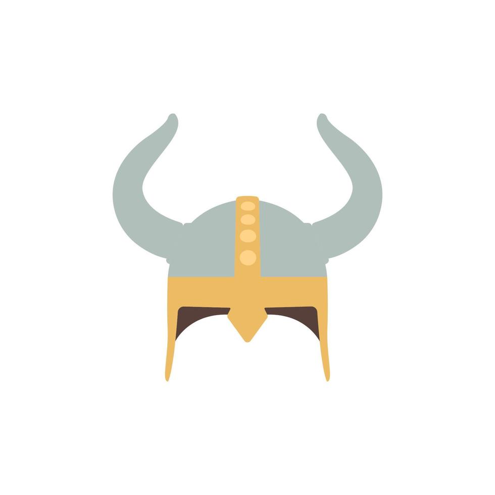 Viking Helmet Flat Illustration. Clean Icon Design Element on Isolated White Background vector