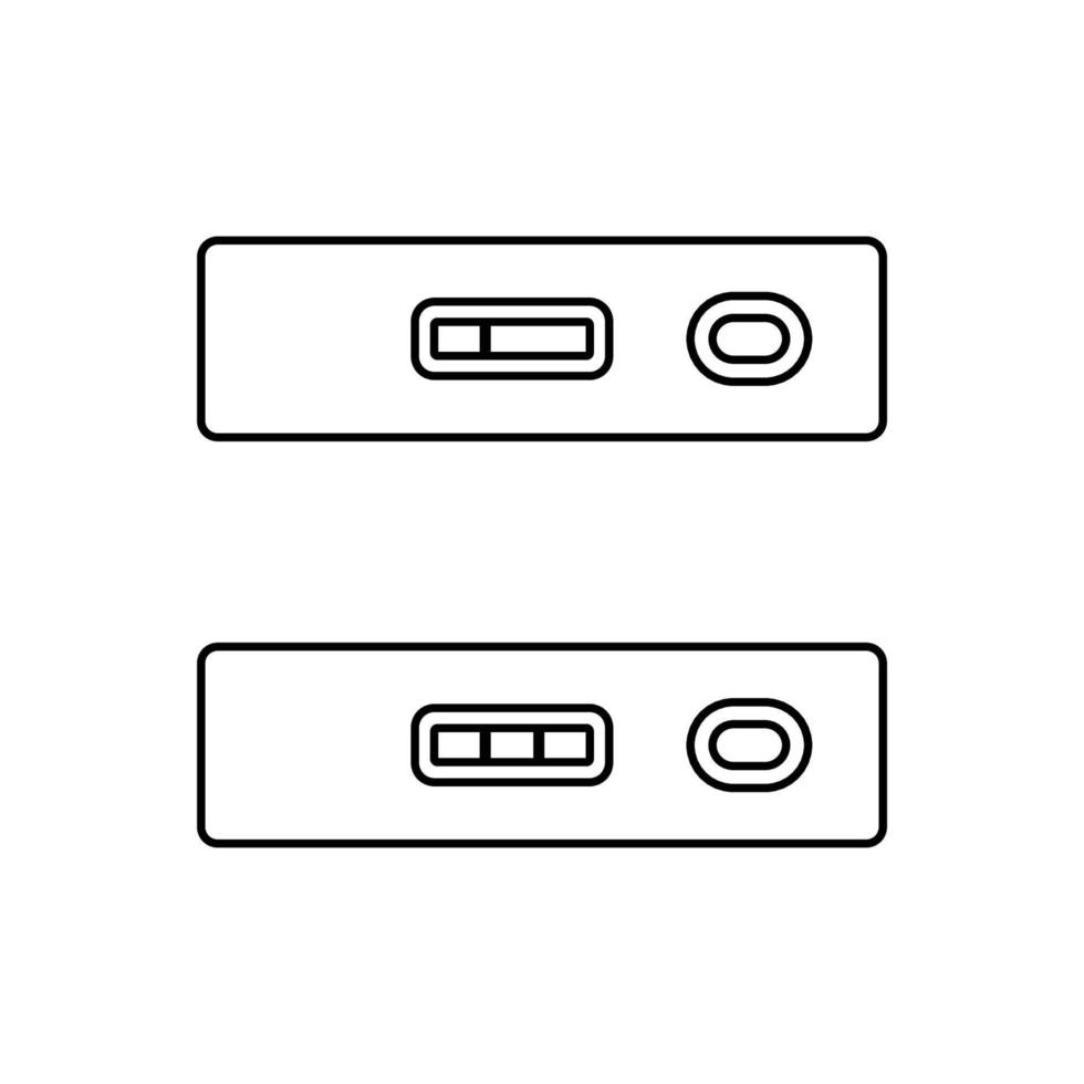 ilustración de icono de contorno de prueba de embarazo sobre fondo blanco aislado vector