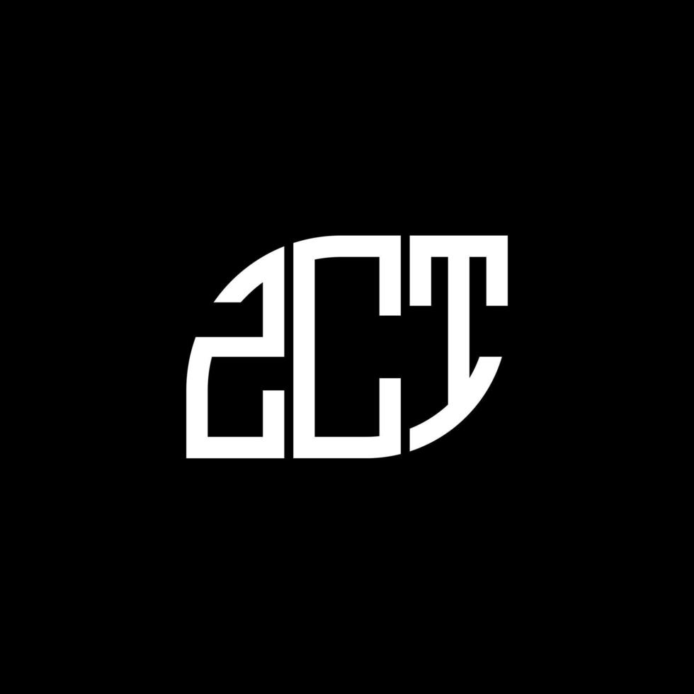 ZCT letter logo design on black background. ZCT creative initials letter logo concept. ZCT letter design. vector