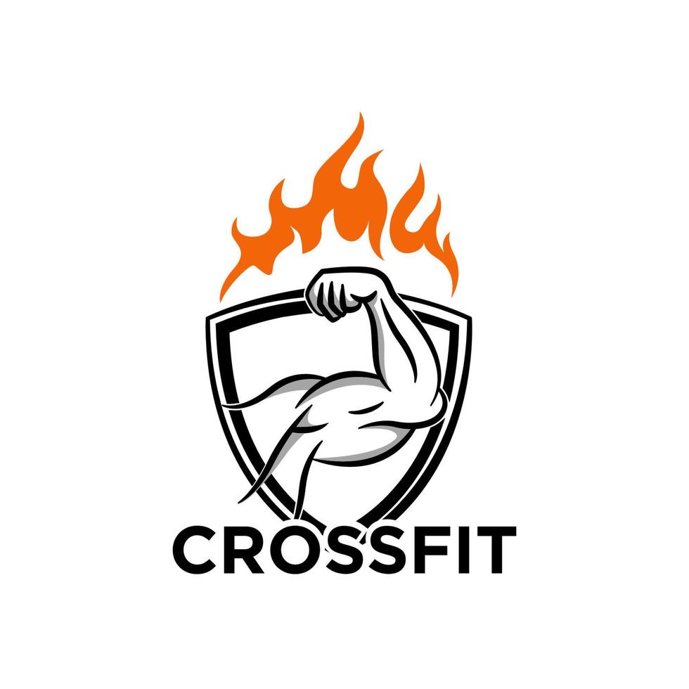 plantilla de diseño de logotipo de crossfit vector