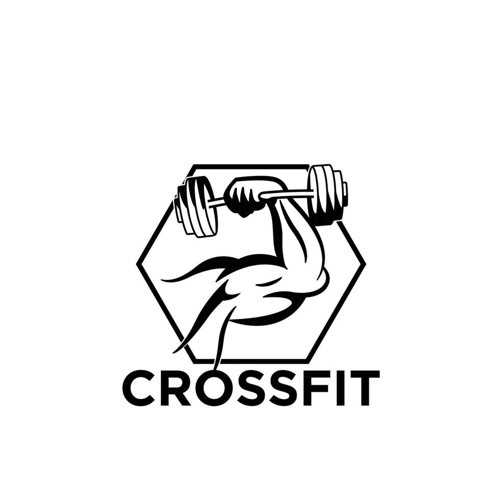 plantilla de diseño de logotipo de crossfit vector