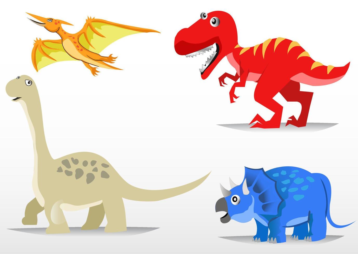 varios personajes de dibujos animados de dinosaurios vector libre