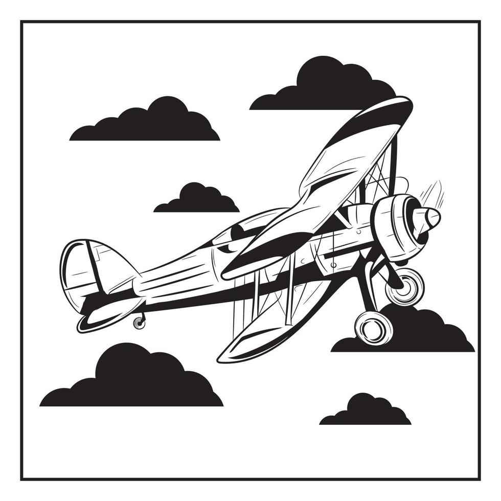 air plane classic vector