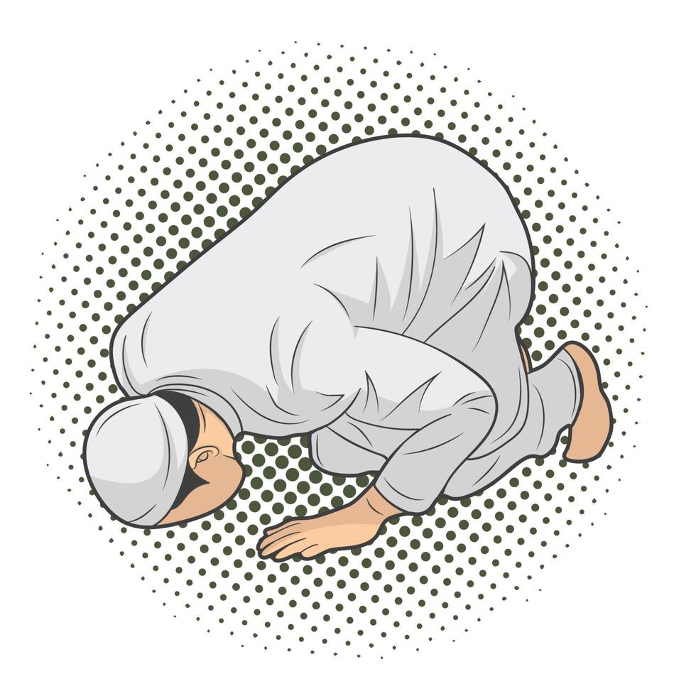 Moelim sit and pray vector