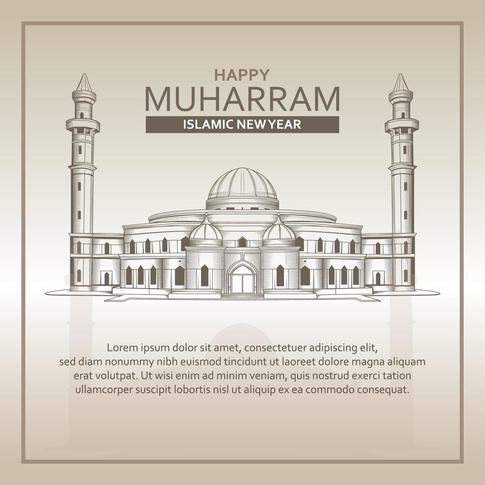 Happy Muharram Islam vector