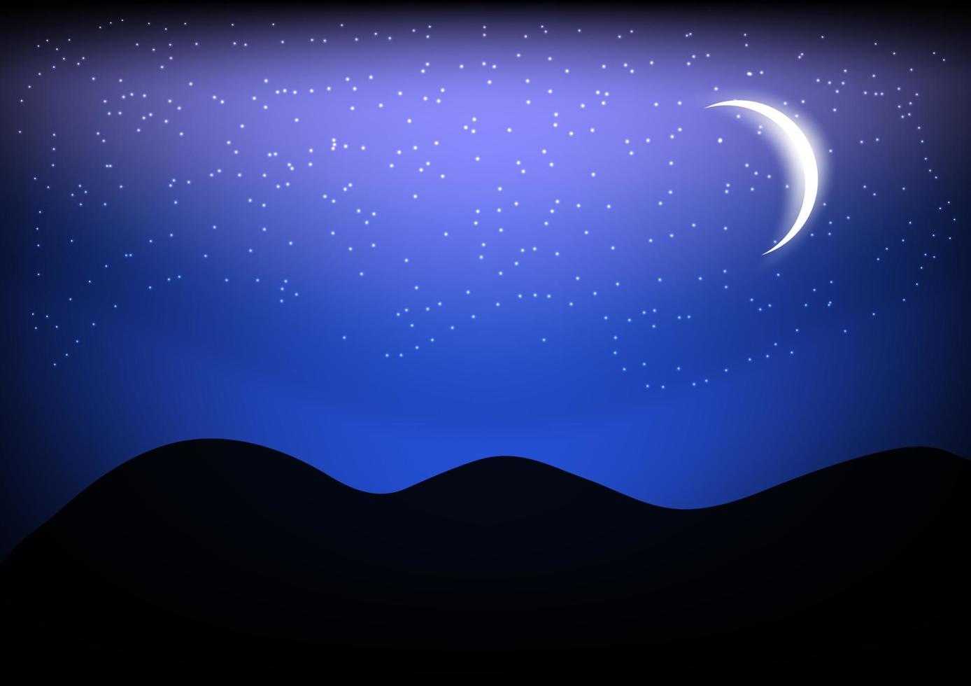 Moon on the sky at night time graphics design vector illustration