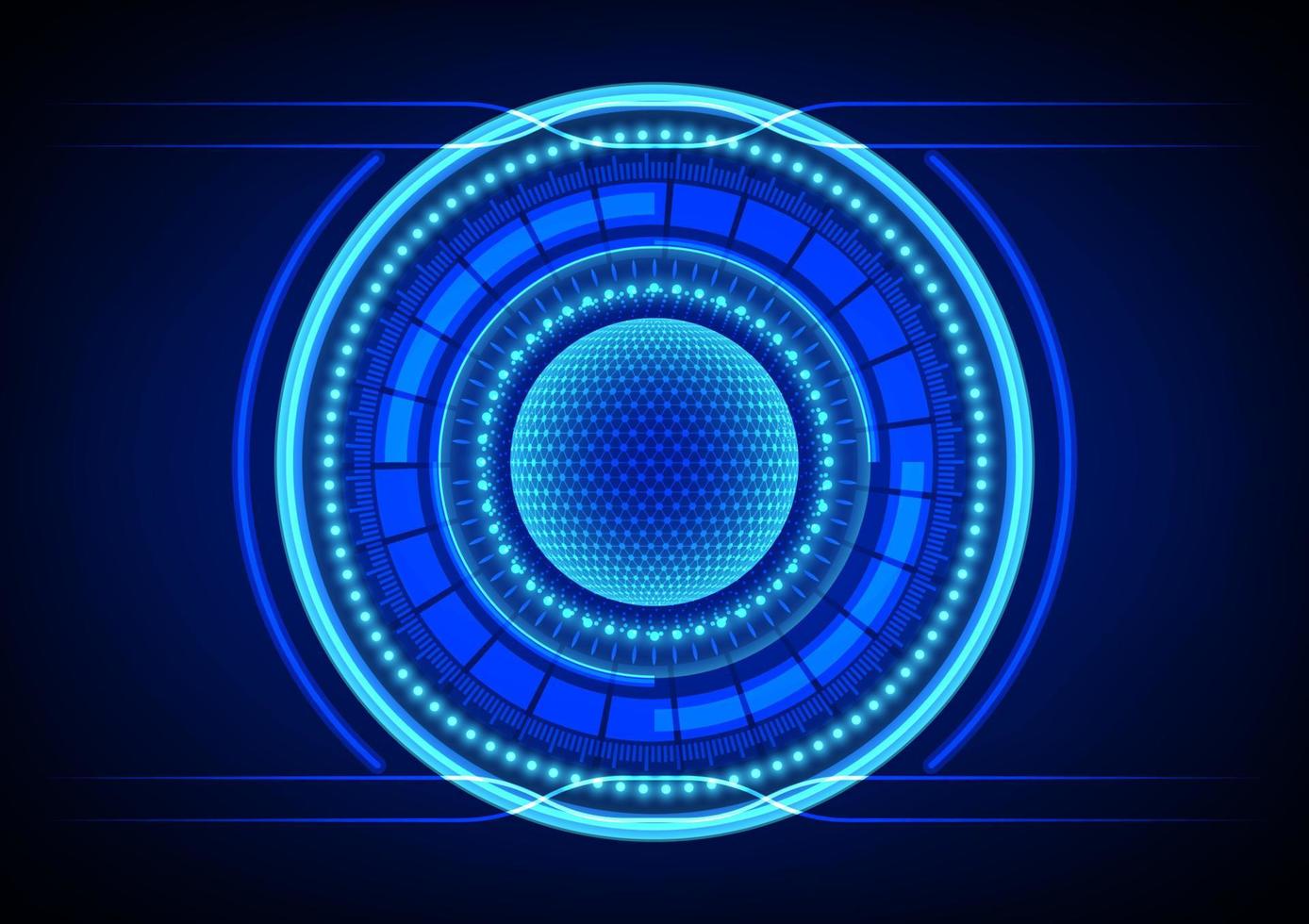 graphics design the circle with cog concept Hitech Technology style glow network futuristic for backdrop background vector illustration