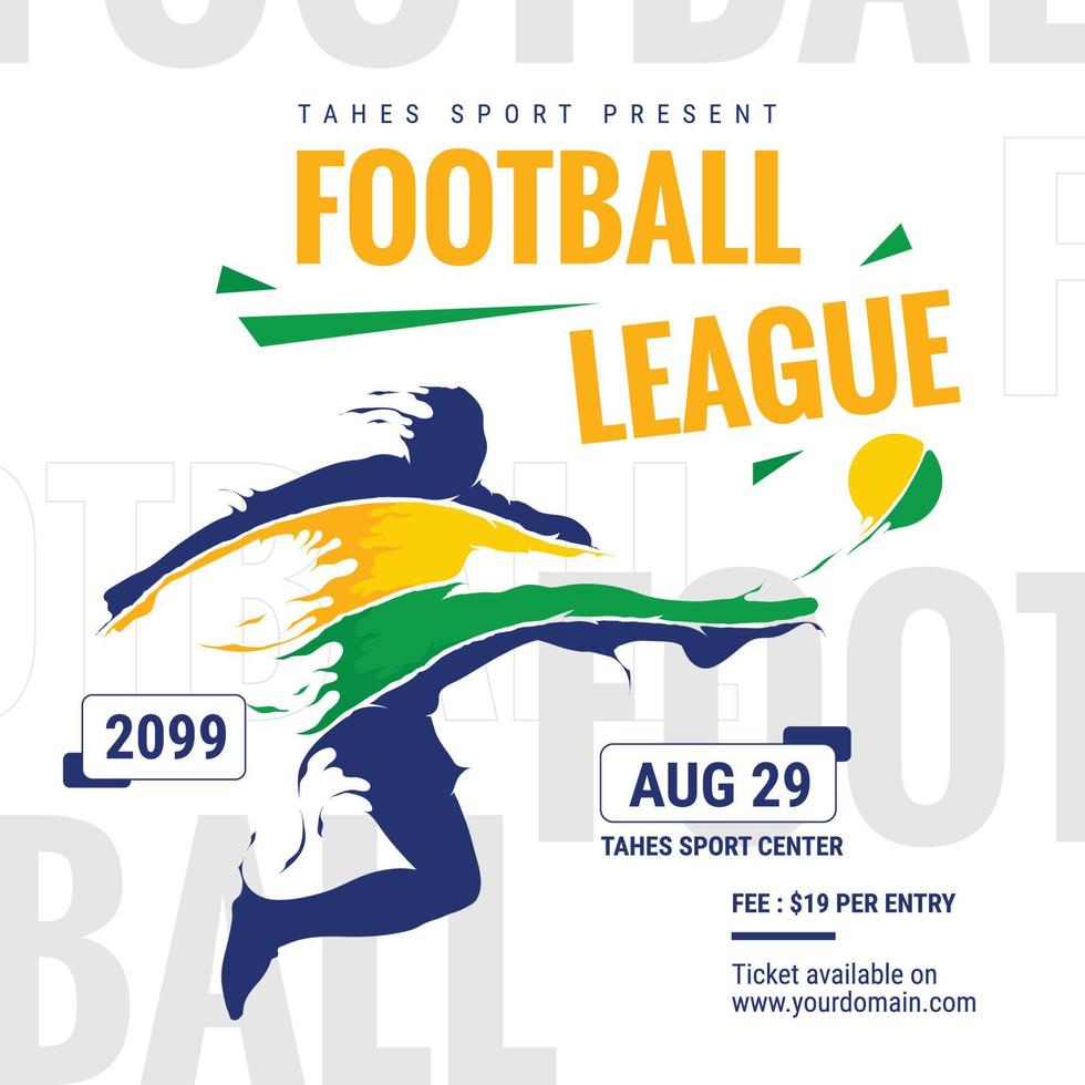 football soccer league flyer template vector