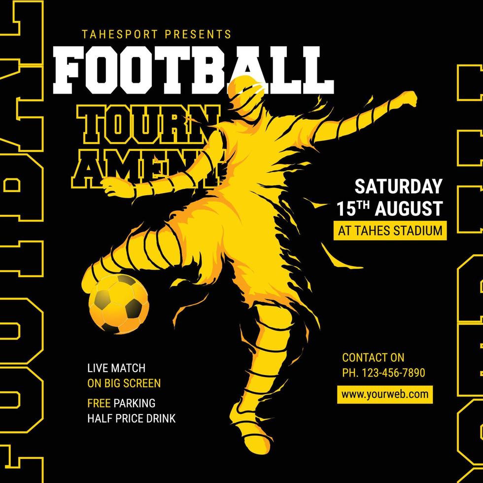 football soccer tournament flyer template vector