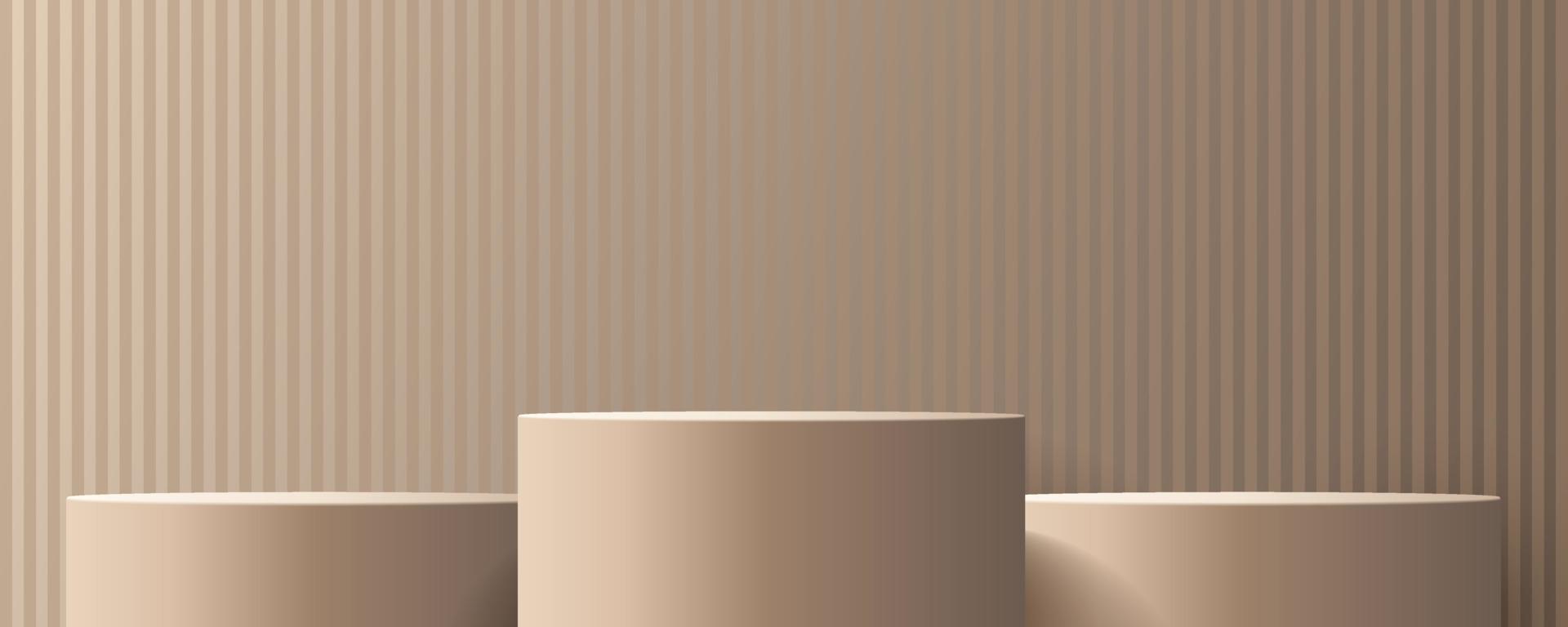 maqueta de podio de producto con fondo abstracto sobre fondo beige y blanco, ilustración vectorial 3d vector