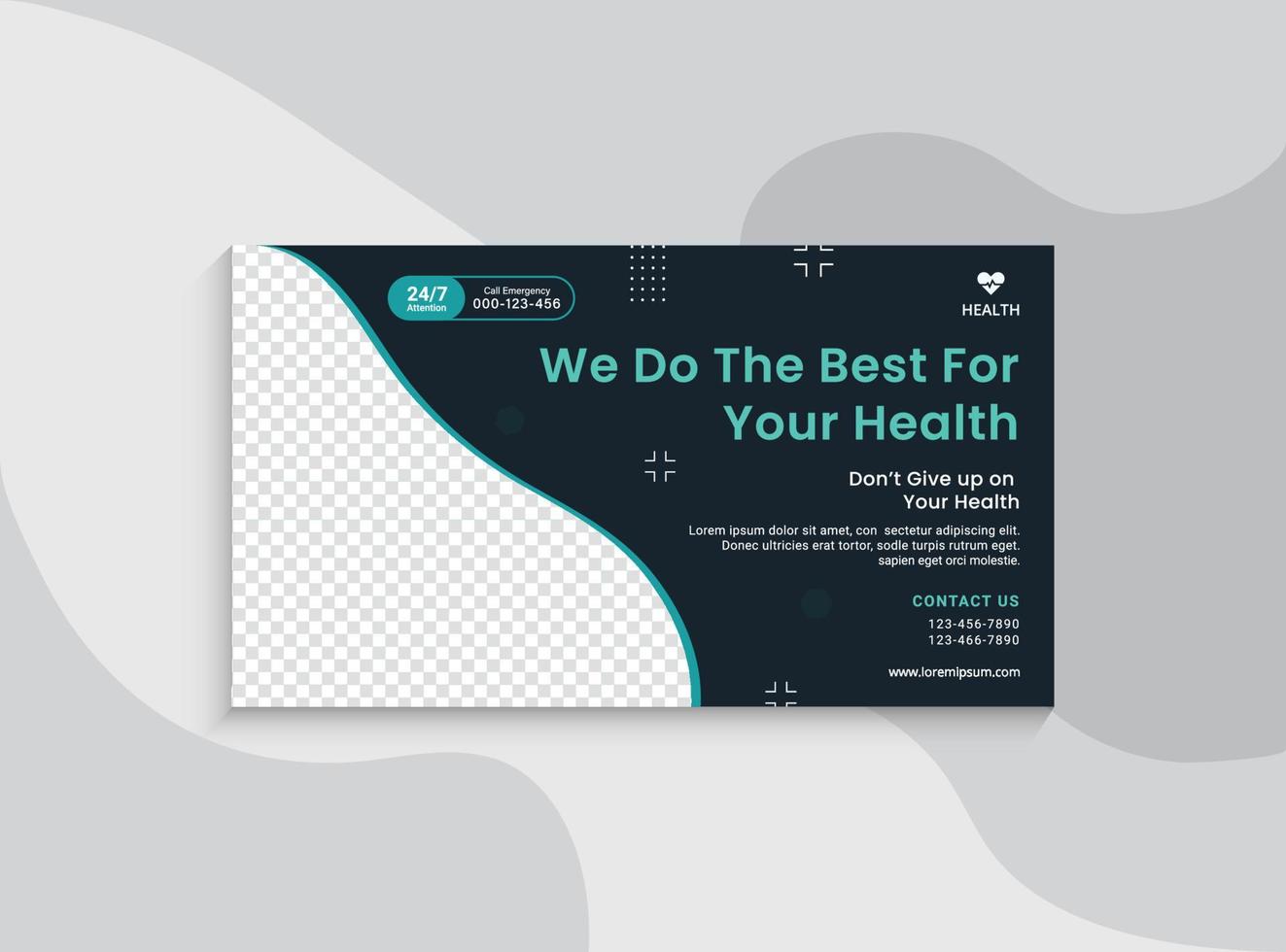 Video thumbnail for Medical healthcare and web banner template. Promotion banner design for live business workshop. Video cover for doctor. Health clinic social media health service vector layout.