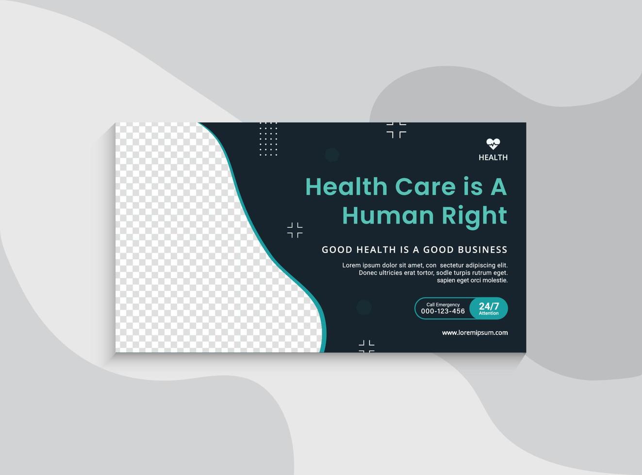 Video thumbnail for Medical healthcare and web banner template. Promotion banner design for live business workshop. Video cover for doctor. Health clinic social media health service vector layout.