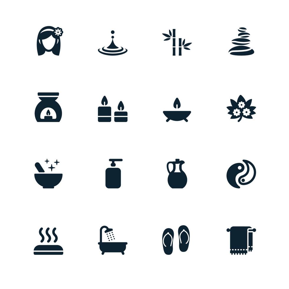 Spa icons with White Background vector