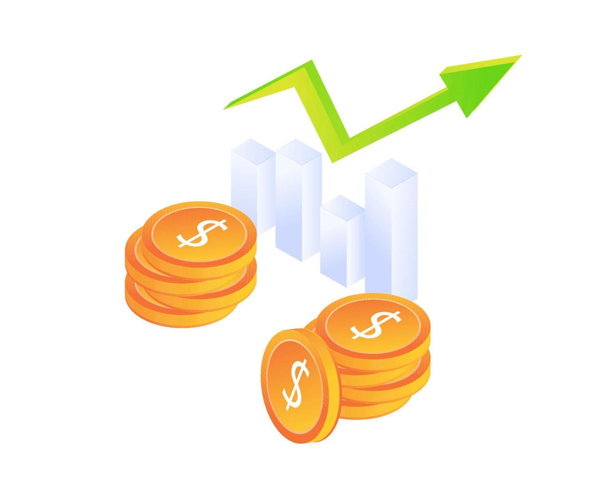 ilustración de crecimiento empresarial de estilo isométrico vector