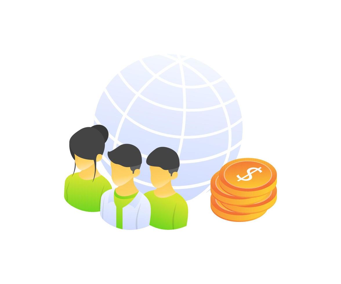 Isometric style online payment illustration vector